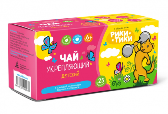 Рики Тики Травяной чай Детский «Укрепляющий» Рики Тики, 25 фильтр-пакетов по 1,5 г