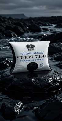Твердый шампунь Черная глина очищение и питание