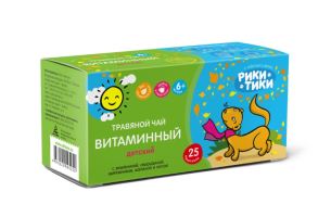 Рики Тики Травяной чай Детский «Витаминный» Рики Тики, 25 фильтр-пакетов по 1,5 г