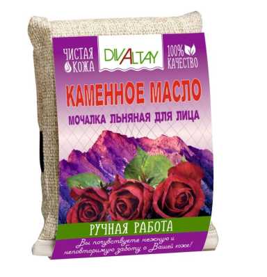 Мочалка льняная для лица Каменное масло