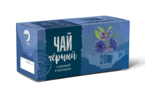 Чай черный с лавандой и васильком, 20 фильтр-пакетов по 1,5 г