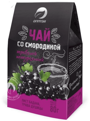 Чайный напиток Алтэя Травяной чай с черной смородиной уп.80 г