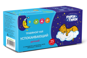 Рики Тики Травяной чай Детский «Успокаивающий» Рики Тики, 25 фильтр-пакетов по 1,5 г